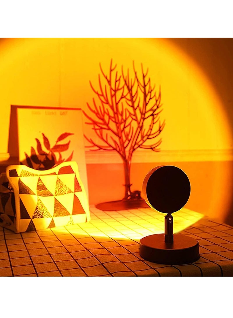 Furtey Floor Lamp for Living Room Bedroom, Sunset Projection LED Light, Rainbow Night Light 180° Rotation USB Powered Romantic Sun Light for Self Media Bedroom Background Room Decoration (Art Deco) - Image 1