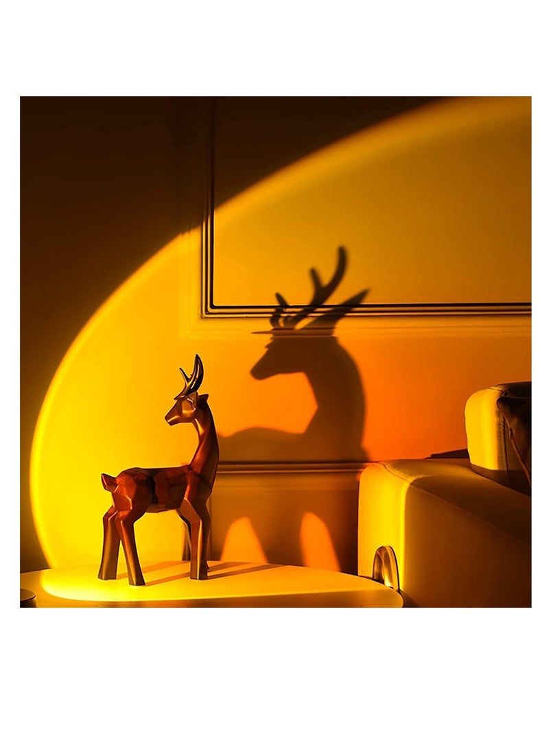 Furtey Floor Lamp for Living Room Bedroom, Sunset Projection LED Light, Rainbow Night Light 180° Rotation USB Powered Romantic Sun Light for Self Media Bedroom Background Room Decoration (Art Deco) - Image 4