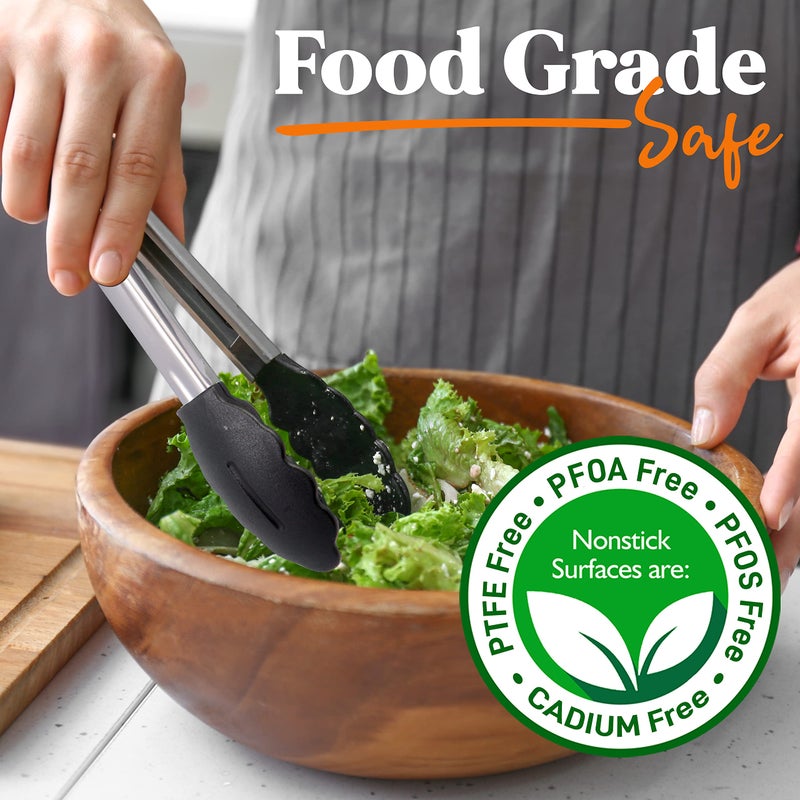 NutriChef 10 Pcs. Silicone Heat Resistant Kitchen Cooking Utensils Set-Non-Stick Baking Tools with PP Holder (Gray & Black), 1 - Image 5