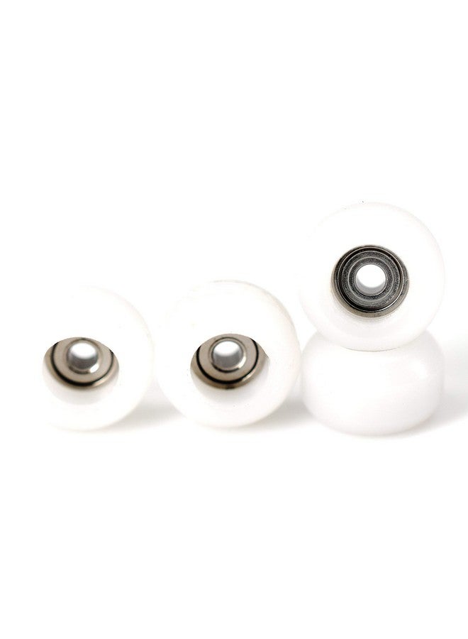 Teak Tuning Cnc Polyurethane Fingerboard Bearing Wheels, White - Set Of 4 Wheels - Durable Material With A Hard Durometer - Image 1