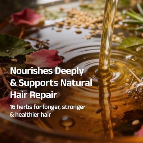 Vedix Keshamrut Herbs Infused Ayurvedic Hair Oil With Bhringraj, Amla & Rosemary I Control Hair Fall & Boost Hair Growth I 16+ Whole Herbs, Leaves & Flowers I For Men & Women I No Mineral Oils & Chemicals (200ml) - Image 4