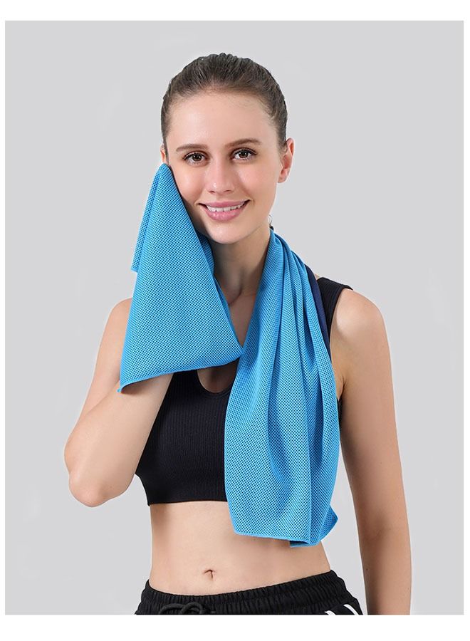 ZCM-HAPPY 2 Pieces Portable Sports Towel, Camping Towel, Cooling Effect, Quick Dry Sweat Absorbent Soft Towel (90x30CM)  - Image 3