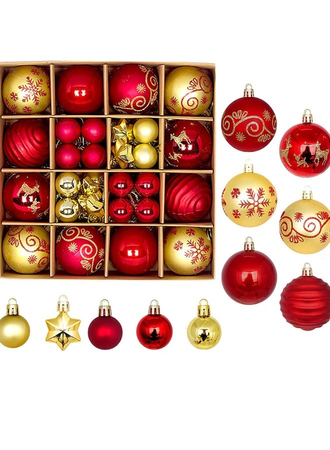 44 قطعة ديكورات شجرة عيد الميلاد كرات الزينات - Image 1