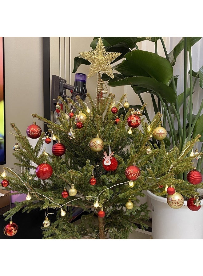 44 قطعة ديكورات شجرة عيد الميلاد كرات الزينات - Image 5