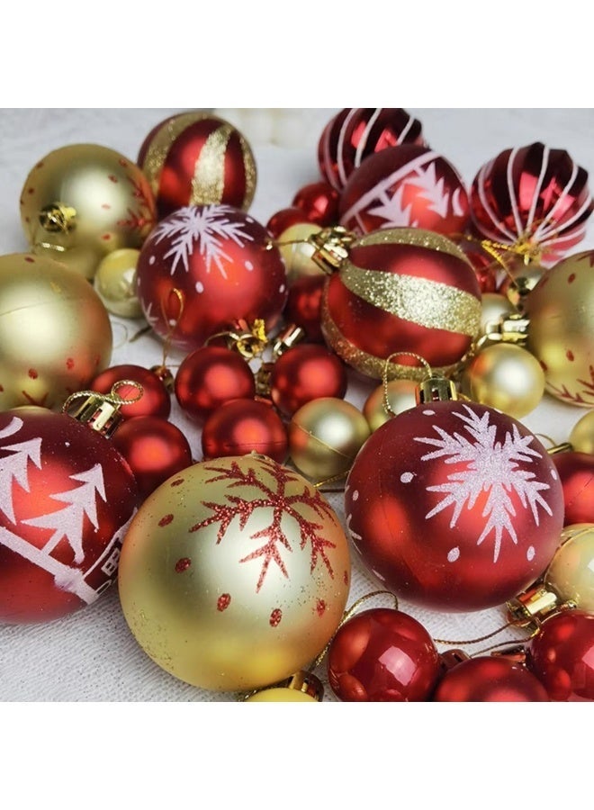 44 قطعة ديكورات شجرة عيد الميلاد كرات الزينات - Image 4