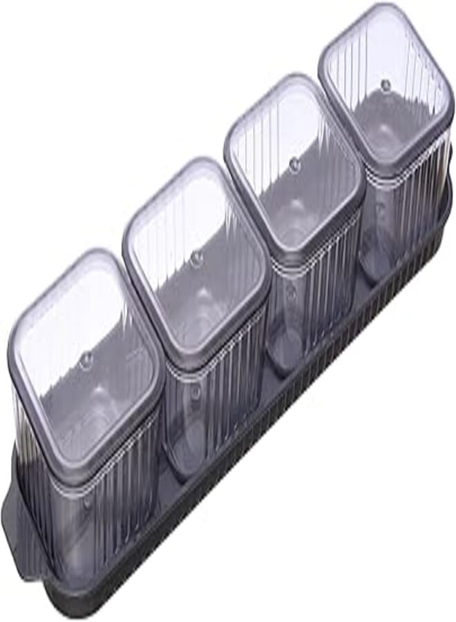 Generic Plastic Organizer Food With And Multi Use for Kitchen set Of 5 Pieces - Gray