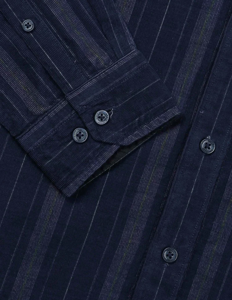 Arrow Navy Vertical Striped Slim Fit Shirt for Men | Best Price UAE