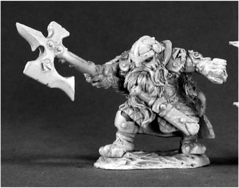Reaper Miniatures Thorvald Clawhelm Dwarf Hero 03386 - Unpainted Metal Miniature