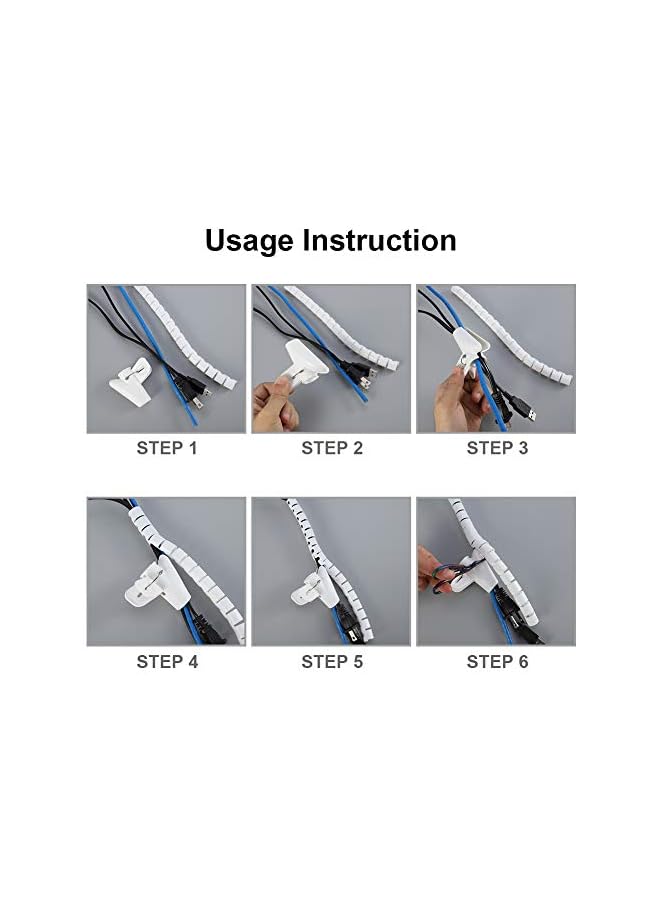 promass Kabelschlauch Weiß 1,5m x 16mm Selbstschließend Kabelkanal Spiral kabelmanagement Kabelorganisation for TV PC Audio Laptop Ethernet Kabel - Image 3