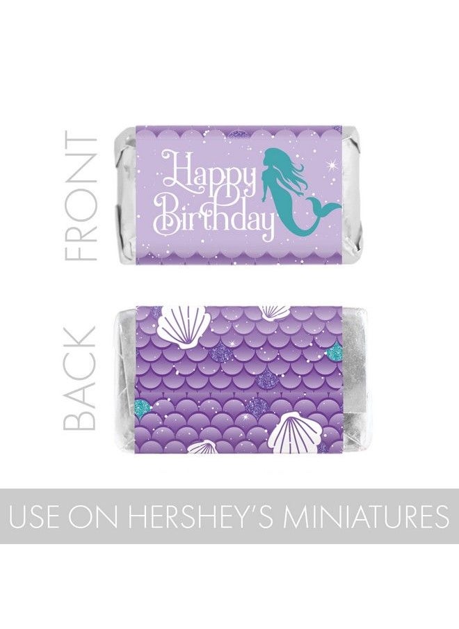 DISTINCTIVS Mermaid Birthday Mini Candy Bar Wrappers 45 Stickers  - Image 5
