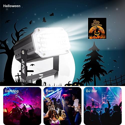 JLPOW Halloween Strobe Light with Remote, JLPOW Sound Activated Mini Strobe Lights Super Bright 48 RGB LED, Remote Control Flash Stage Lighting, Best for DJ Party Show Club Disco Halloween - Image 2