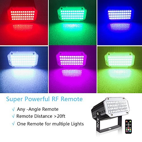 JLPOW Halloween Strobe Light with Remote, JLPOW Sound Activated Mini Strobe Lights Super Bright 48 RGB LED, Remote Control Flash Stage Lighting, Best for DJ Party Show Club Disco Halloween - Image 5