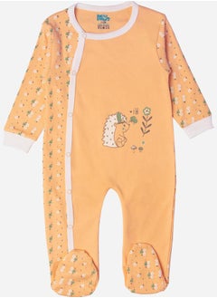 Babies Basic Printed Cotton Long Sleeves Sleepsuit  - Image 1