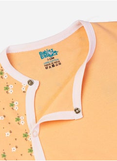 Babies Basic Printed Cotton Long Sleeves Sleepsuit  - Image 3