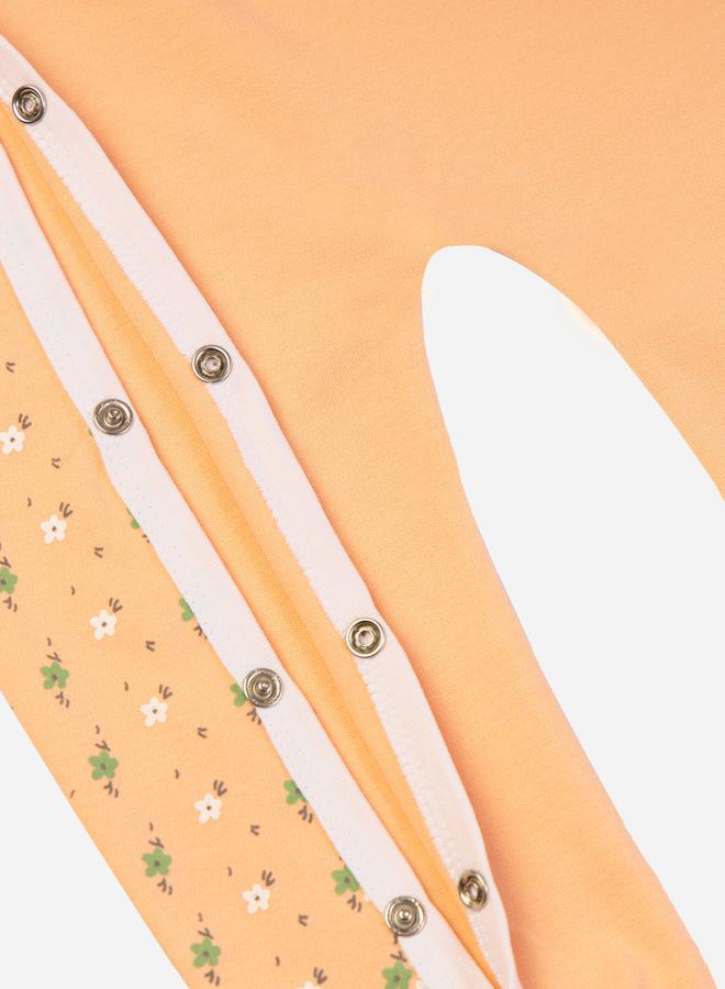 babies basic Printed Cotton Long Sleeves Sleepsuit - Image 4