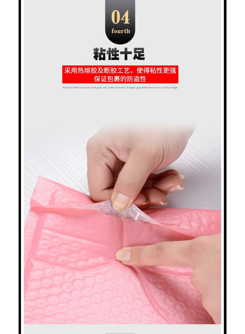 25pcs 8x9 inches, polyethylene bubble mailbox, padded envelope, self sealing transport bag, used for transportation, mailing, commercial packaging, pink - Image 4