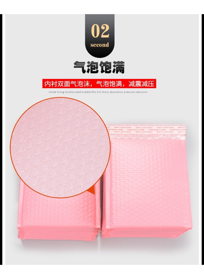 25pcs 8x9 inches, polyethylene bubble mailbox, padded envelope, self sealing transport bag, used for transportation, mailing, commercial packaging, pink - Image 2