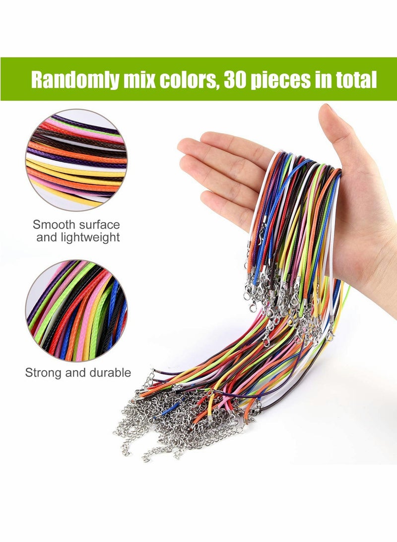 30 Pcs Waxed Cotton Necklace Cords with Clasps - Perfect for DIY Jewelry Making and Craft Projects - Image 4