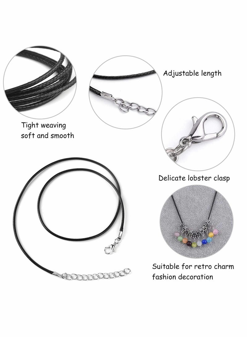 30 Pcs Waxed Cotton Necklace Cords with Clasps - Perfect for DIY Jewelry Making and Craft Projects - Image 3