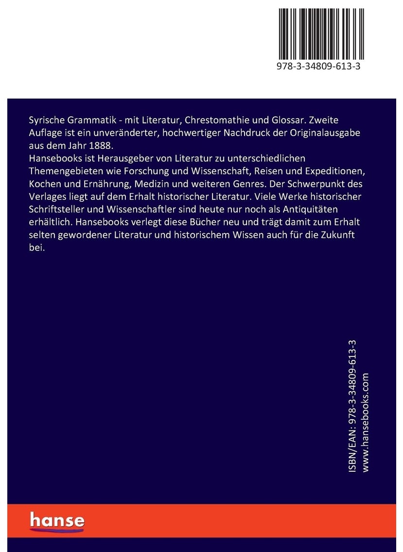 Syrische Grammatik: mit Literatur, Chrestomathie und Glossar. Zweite Auflage  - Image 2