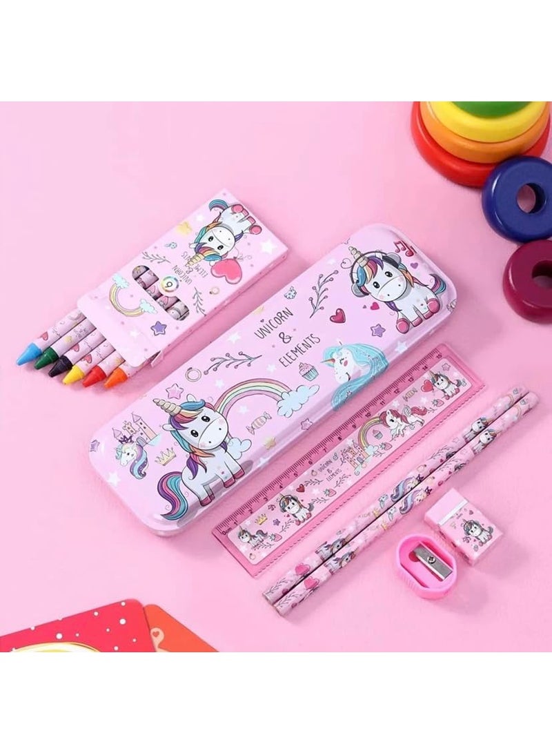 Toy Imagine Unicorn-Themed Stationery Set for Kids – 12 Pcs School Kit with Pencil Case, Pencils, Eraser, Ruler, Sharpener & More – Return Gift - Image 2
