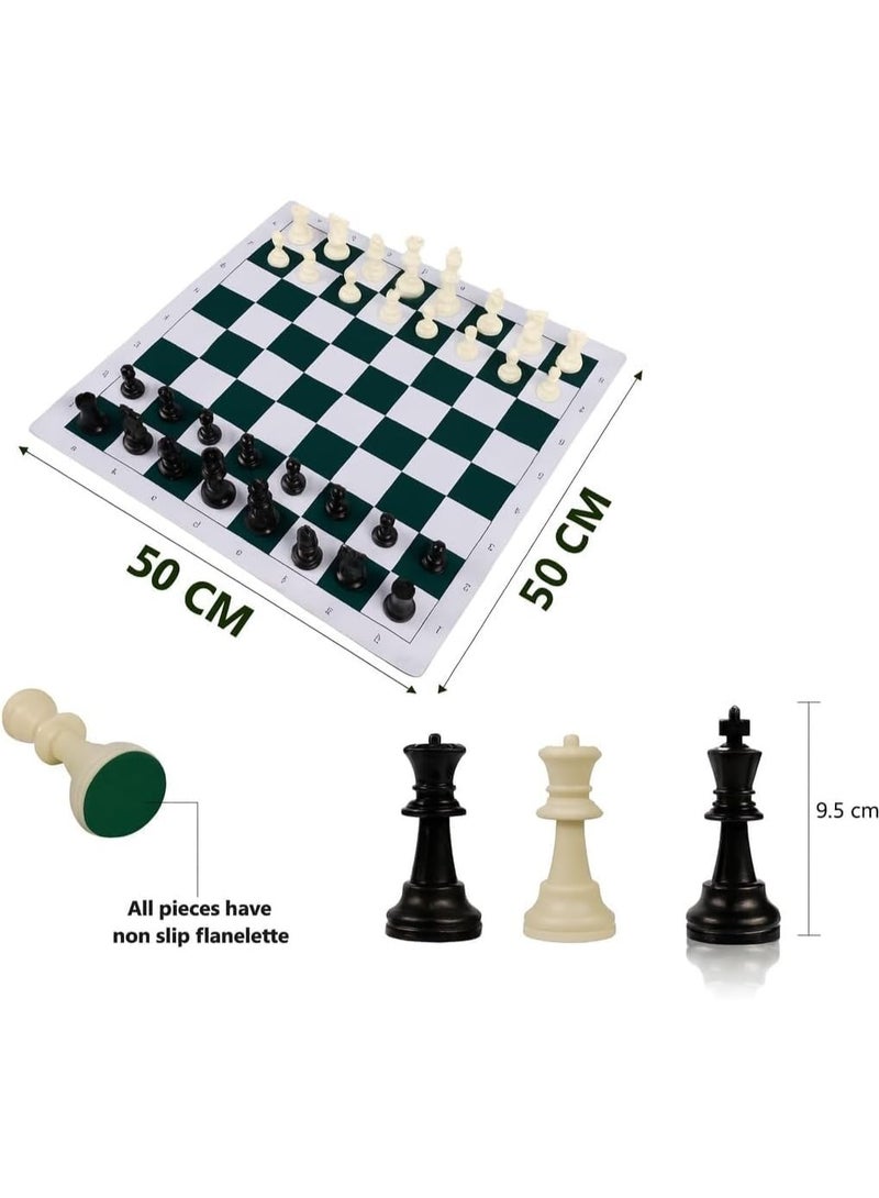 Digital Chess Clock with Tournament Chess Set – 20” Foldable Chess Board, Staunton Pieces & Timer with Bonus/Delay – Complete Kit FOR, Adults & Clubs - Image 2