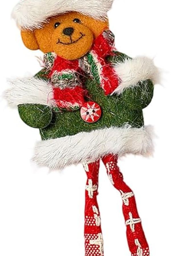 Swingable Christmas Doll Santa Snowman Deer Bear Figure With Hanging Rope For Indoor Office Decoration - Image 1