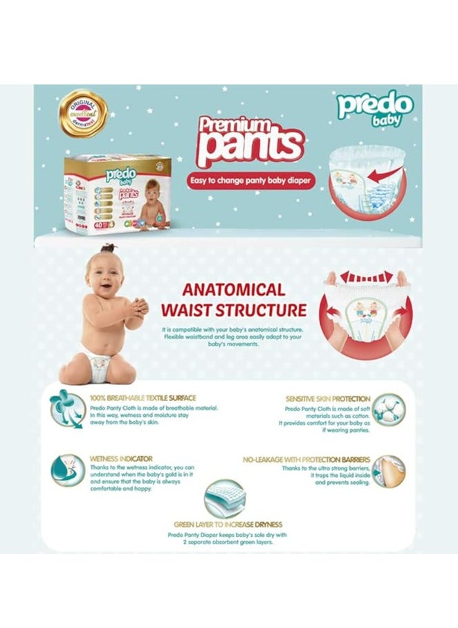 Predo Predo Premium Baby Diaper Pants, Size 3 (4-9kg), Pack of 44 - Soft, Absorbent, Leak-Proof Protection  - Image 3