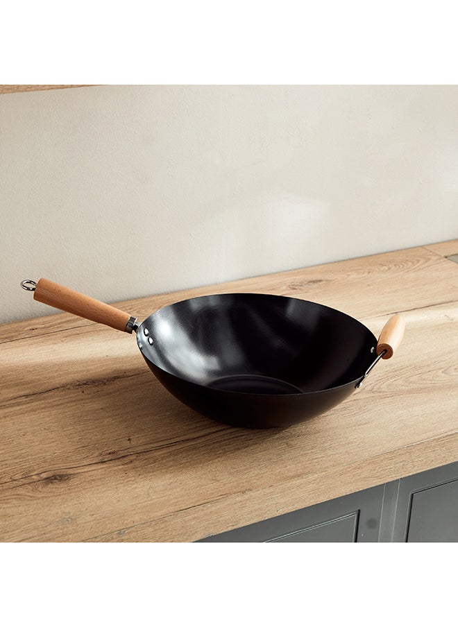 Home Box La Natura Carbon Steel Wok with Steel Mesh Frame 57 x 9.5 x 35.5  - Image 1