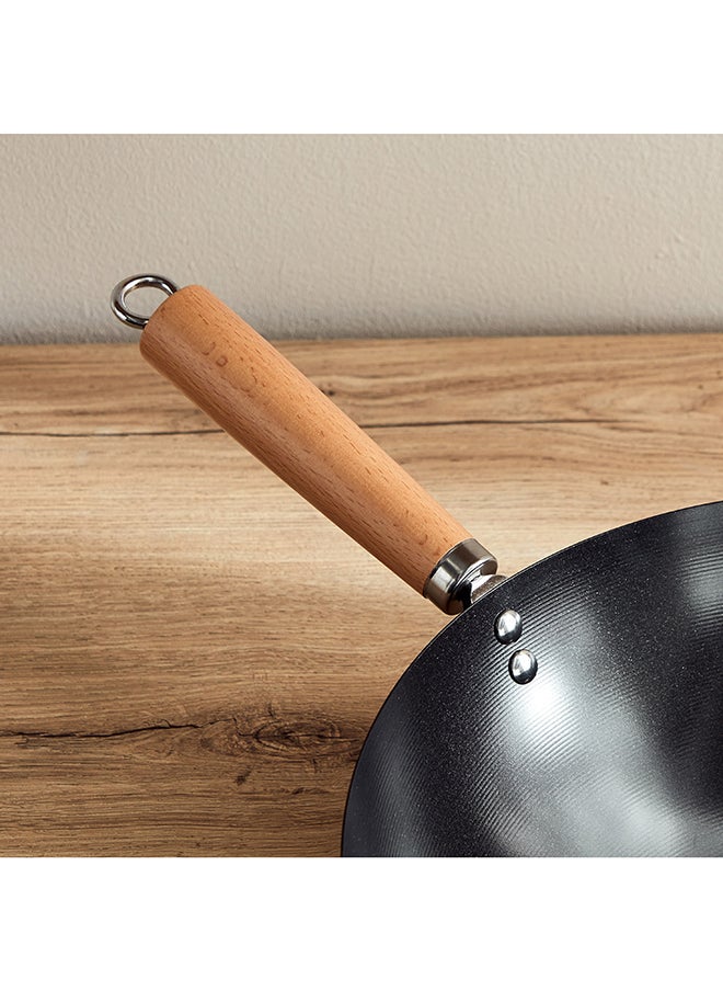 Home Box La Natura Carbon Steel Wok with Steel Mesh Frame 57 x 9.5 x 35.5  - Image 2