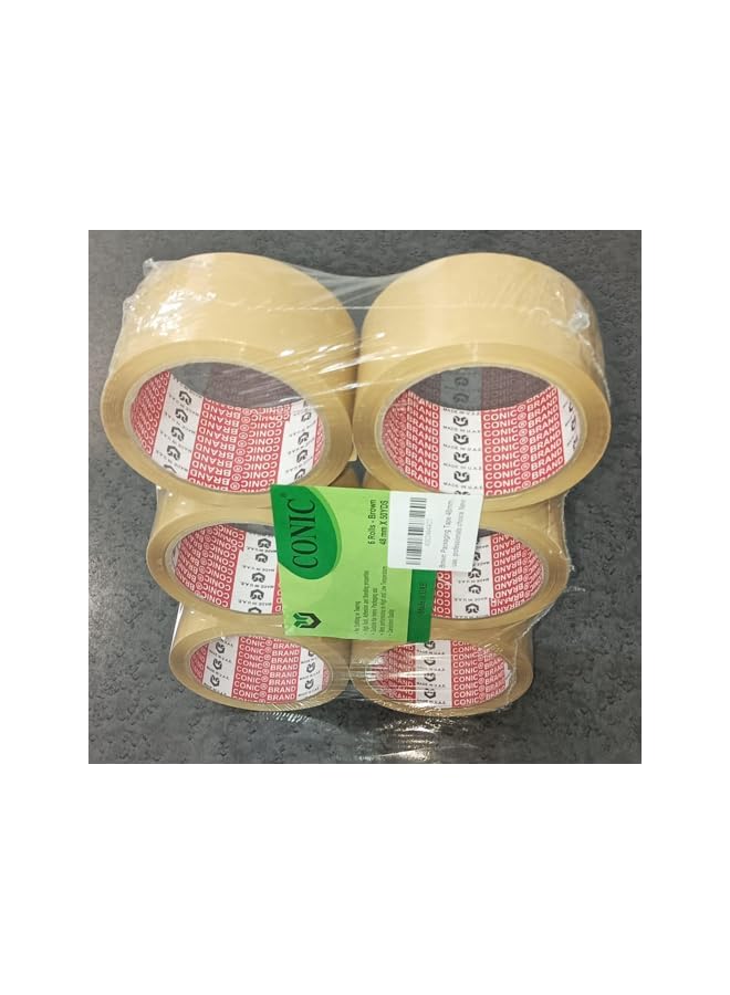 CONIC® Brand High-Performance Solvent Adhesive Brown Packing Tape 48mm x 50 Yds, 55+/- Microns – Superior Durability, Strong Bond, Heavy duty Packaging, Ideal for Industrial & Outdoor Use. - Image 5