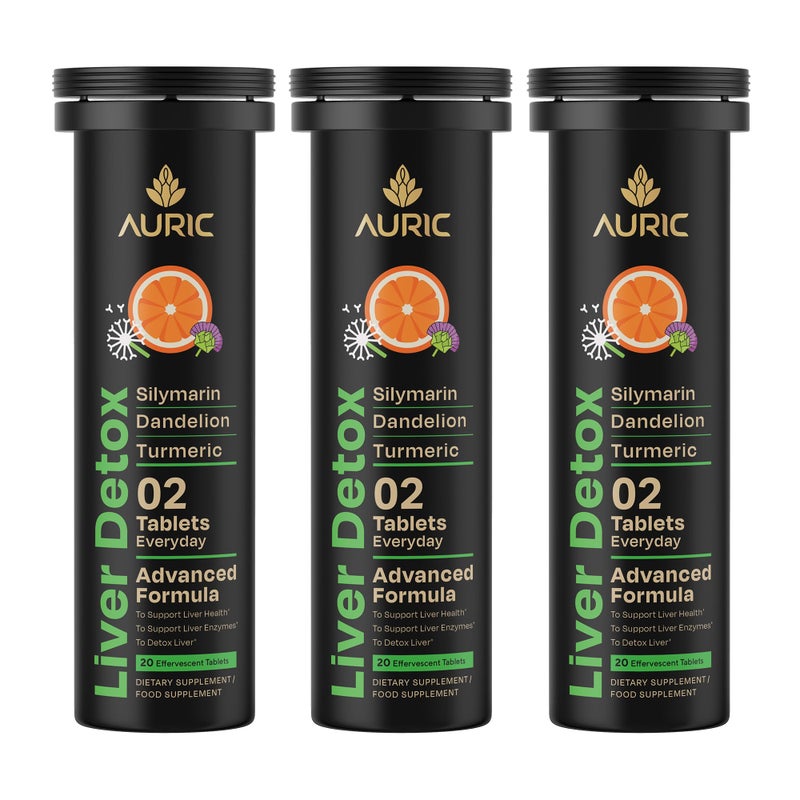 Auric Herbal Liver Support Supplement Milk Thistle Silymarin Turmeric Garlic Ginger for Liver Health Advanced Detox Cleansing Formula for active Liver 60 Tablets Plant Based GlutenFree