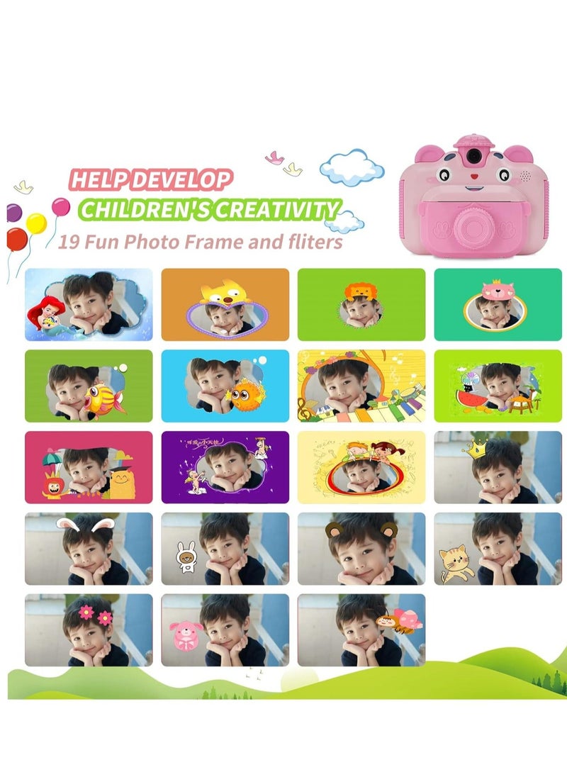 Generic Instant Print Digital Kids Camera, Selfie 1080P Video Camera for Kid with 180° Rotating Len,32GB TF Card, Print Paper, Color Pens Set, Rechargeable Toy Camera  - Image 3