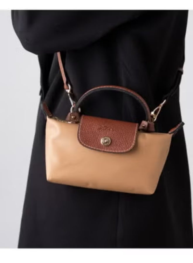 longchamp Women's Classic Fashion Versatile Mini Makeup Bag HandbagShoulder Bag Handheld Small Bag Classic brown - Image 3