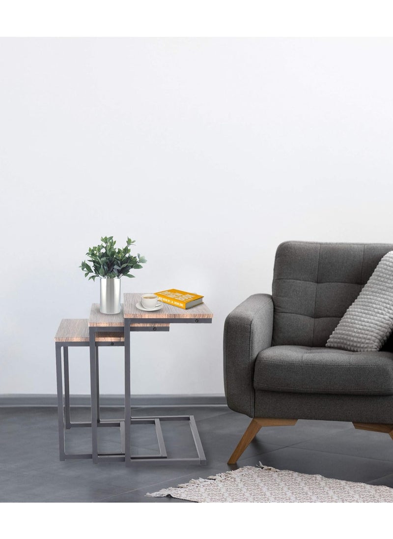 الماسة للأثاث المعدني  - طقم ترابيزات جانبية متداخلة من Masa Furniture - Image 1