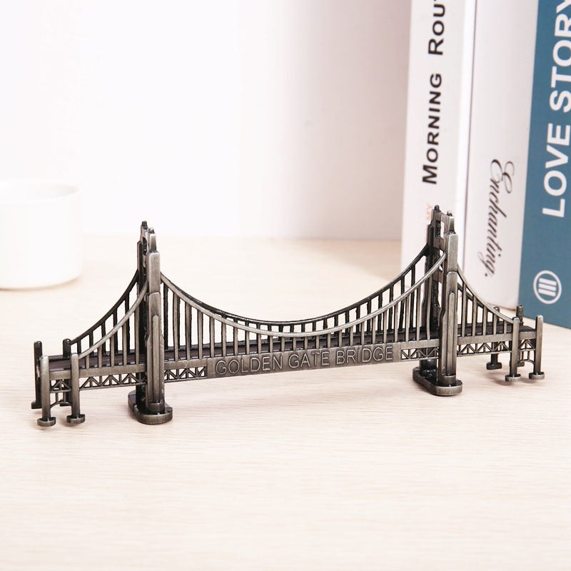 San Francisco Golden Gate Bridge Metal Model Souvenir Silver Gray 