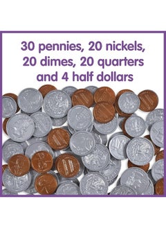 Learning Advantage LEARNING ADVANTAGE Play Money Set  Bills  Coins  100 Bills  94 Coins  Pretend Money Designed Like Real Currency  Count Change with Toy Money  - Image 2