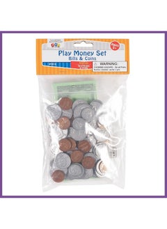 Learning Advantage LEARNING ADVANTAGE Play Money Set  Bills  Coins  100 Bills  94 Coins  Pretend Money Designed Like Real Currency  Count Change with Toy Money  - Image 4