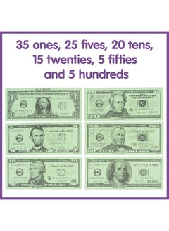 Learning Advantage LEARNING ADVANTAGE Play Money Set  Bills  Coins  100 Bills  94 Coins  Pretend Money Designed Like Real Currency  Count Change with Toy Money  - Image 3