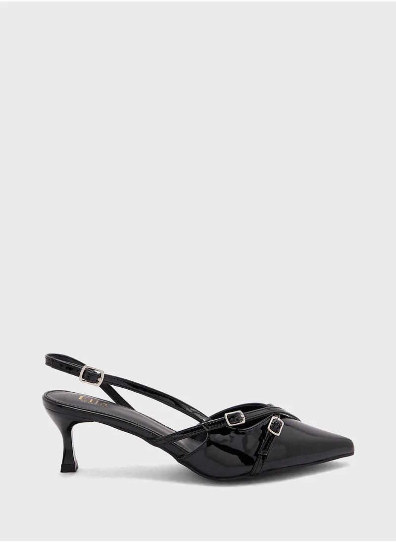 ايلا Double Buckle Detail Sling Back Pump