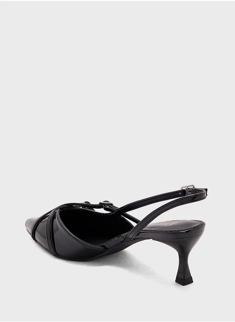 ايلا Double Buckle Detail Sling Back Pump