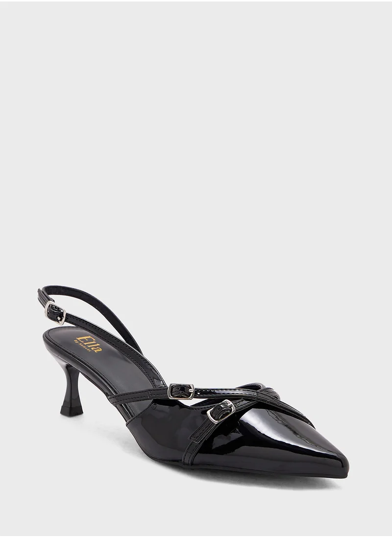 ايلا Double Buckle Detail Sling Back Pump