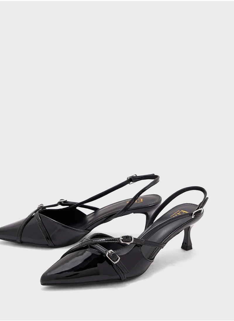 ايلا Double Buckle Detail Sling Back Pump