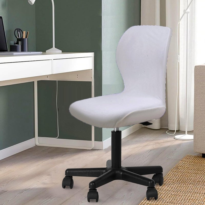 Deisy Dee Velvet Stretch Chair Armless Armless - Clotful Stretch Slipcover للكراسي المكتبية (الشظية) - Image 2