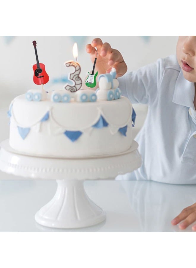 HOKPA Guitar Shape Cupcake Toppers Kid Boy Birthday Decorations Kids' Gathering DIY Home Theme Party Food Fruit Cake Picks for Baby Shower Decor(48PCS) - Image 4