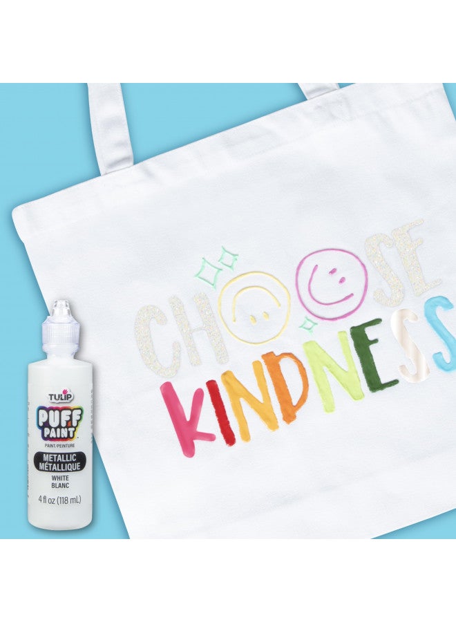 TULIP Puff Paint Metallic White 4 Fl Oz (Pack of 1) - Image 4