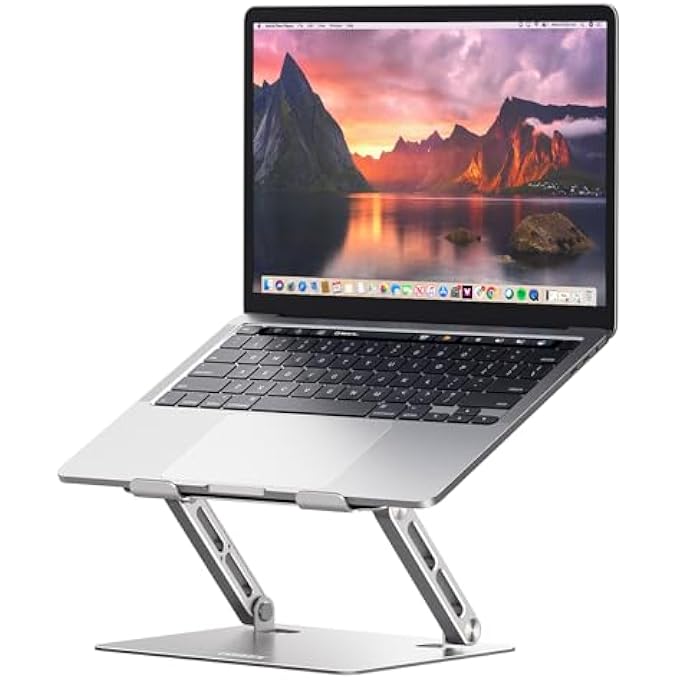 Ugreen LAPTOP STAND UPGRADE LARGER STURDY BASE ADJUSTABLE& FOLDABLE ERGONOMIC LAPTOP STAND FOR DESK METAL NOTEBOOK HOLDER FIT FOR MACBOOK AIR, MACBOOK PRO, LENOVO, HP, ALL LAPTOPS UP TO 17.3'' - Image 1