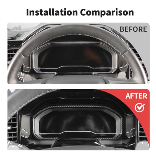 JWWY Dashboard Instrument Panel Dash Fascia Panel Paneling Console Garnish Cover Trim Fit for 2022-2024+Chevy Silverado GMC Sierra Interior Accessories Carbon Fiber - Image 2