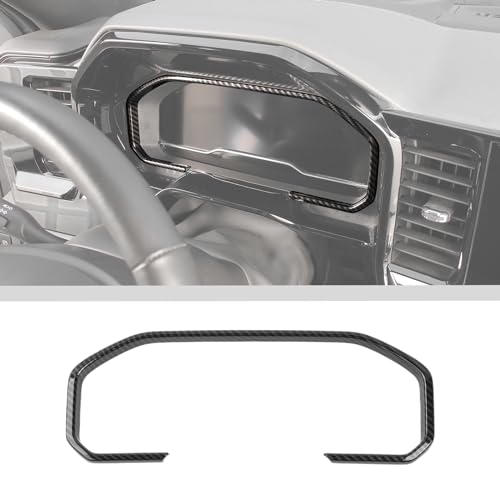 JWWY Dashboard Instrument Panel Dash Fascia Panel Paneling Console Garnish Cover Trim Fit for 2022-2024+Chevy Silverado GMC Sierra Interior Accessories Carbon Fiber - Image 1