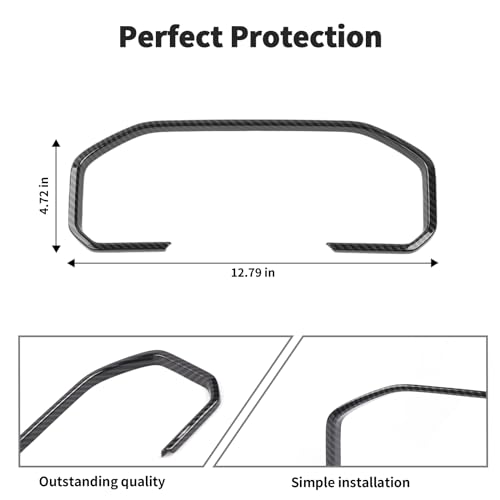 JWWY Dashboard Instrument Panel Dash Fascia Panel Paneling Console Garnish Cover Trim Fit for 2022-2024+Chevy Silverado GMC Sierra Interior Accessories Carbon Fiber - Image 5